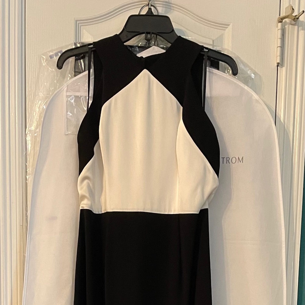 St. John Black and Ivory Evening Gown NWT